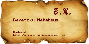 Beretzky Makabeus névjegykártya